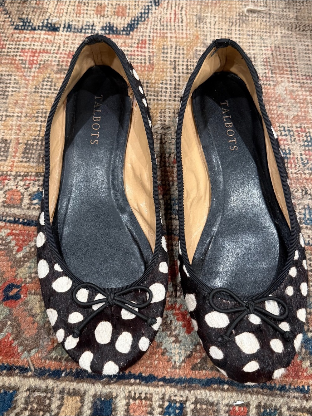 Talbots Brown & White Polka Dot Ballet Flats